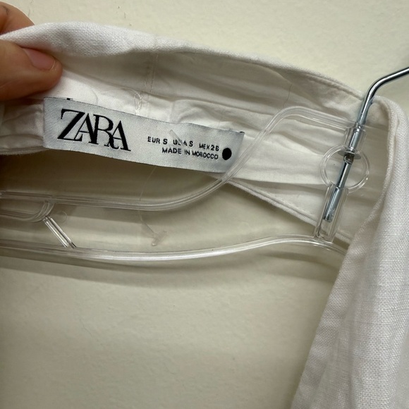 Zara White Linen Backless Eonen Macrame Fringe Halter Size S - Picture 10 of 10